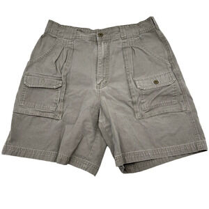Cabela's 7-Pocket Hiker Gray 100% Cotton Denim Cargo Hiking Shorts 14 32x8"
